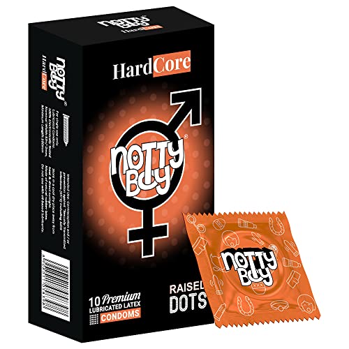 NOTTY BOY Big Dotted Textured Condoms 10 Units | Intensely Dotted Design for Enhanced Sensation