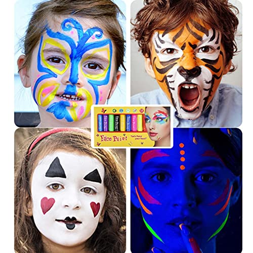 Kit de pintura facial,12 Cores Black Light Face Body Paint - Presentes de aniversário de Natal Hollo