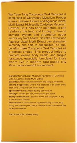 Miniatura 6 de Cordyceps Cs-4 - Cápsulas de micelio Energía, apoyo pulmonar e inmunológico, suplemento natural antifatiga, 60 cápsulas