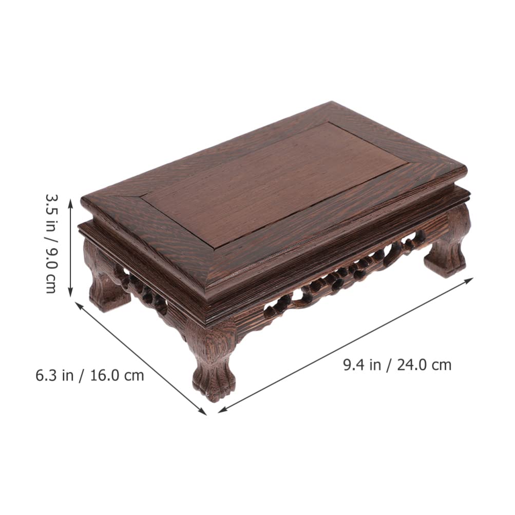 Alipis Bastelbasis Präsentationsständer Aus Holz Blumentopfständer Blumentopf Tablett Quadratische Teekannenbasis Halter Für Blumentöpfe Bonsai Sockel Altar Ost Zubehör Hölzern Büro