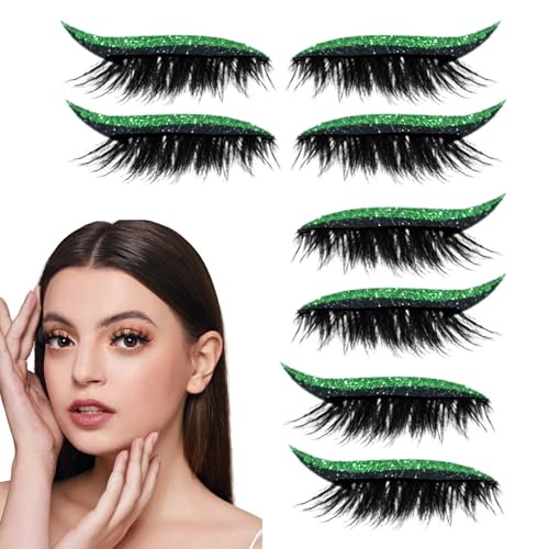 フェイクアイラッシュ - 4枚組 繰り返し使える つけまつげシール | のり付きメイクアイライナーシール 普段使い・旅行・パフォーマンスに