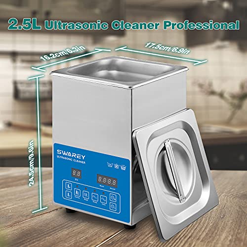SWAREY 2,5L Ultraschallreinigungsgerät 40KHz 100W Ultraschallreiniger mit Heizung Timer für...