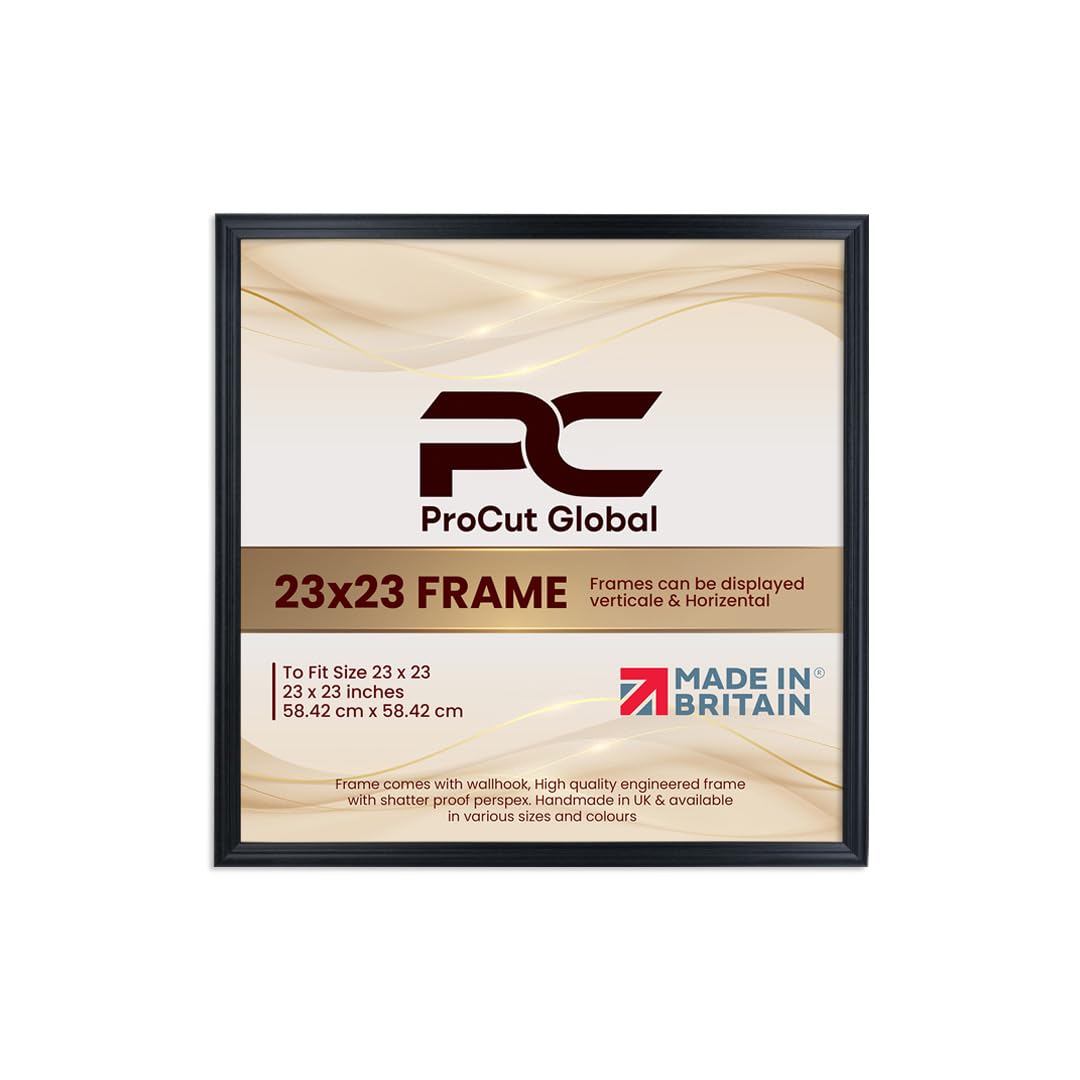 Procut Global 23x23 Walnut Picture Frames - Classic Wooden Photo Frame with Shatterproof Perspex for Wall or Tabletop - Perfect for Posters, Certificates & Prints - Sizes & Colors Available