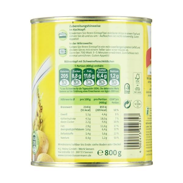 Sonnen Bassermann Möhren-Topf , 3er Pack (3 x 800 g Dose) – Bild 4