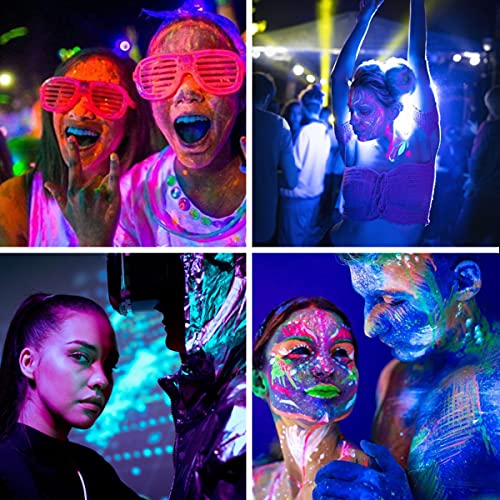 Image of 400W Black Lights Outdoor, Commercial High Power LED Black Light Flood Lights with UL Listed Plug 395nm IP66 Waterproof Blacklight FloodLight for Glow Party Large Space, Halloween (2 Pack)