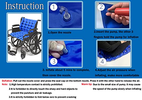 Mesinurs Bedridden Air Inflatable Seat Cushion With Full Back For Wheelchair, Anti-Bedsore Seat Pad For Elderly Disabled Handicap (A) #TOP5