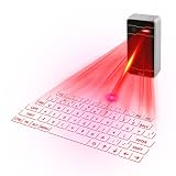 Mini Clavier Sans Fil Virtuel Portable, Projecteur de Clavier Bluetooth avec QWERTY Anglais pour Smartphone/Tablette PC/Ordinateur Portable Noir