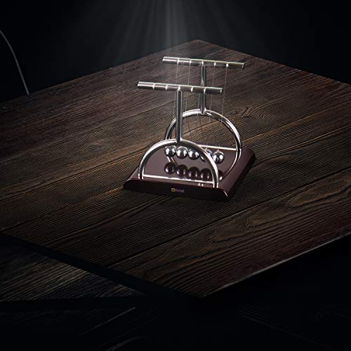 Kurtzy-Newton-Cradle-Pendulum-Metal-Perpetual-Motion-Toy-Swing-Balance-Collision-Ball-Decoration-Figurine-with-Polished-Plastic-Base-Nylon-Stings-for-Office-Classic-Desk-Toy-L135xB11xH135cm
