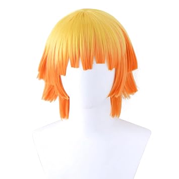 Demon Slayer Cosplay Wig Costume Halloween Wigs for Women Men Agatsuma Zenitsu