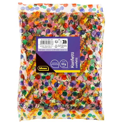 Idena 8270076 - Konfetti 50 g Mehrfarbig aus Papier Dekoration Geburtstag Karneval Mottoparty