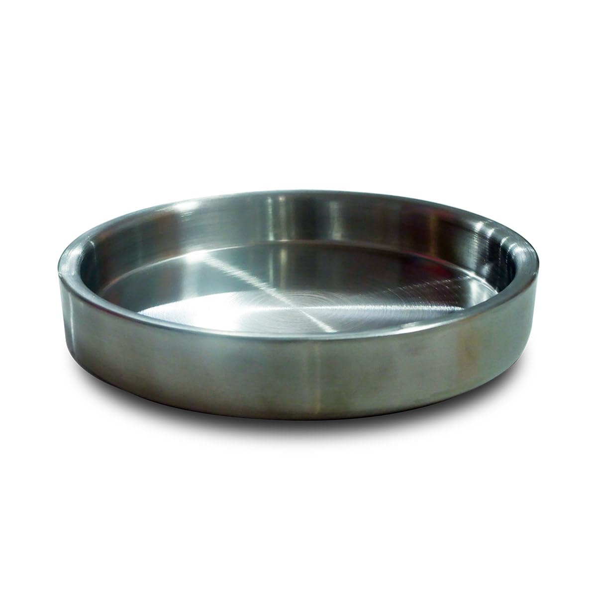 Mau Shallow Double Wall Cat Bowl, 480 ml Capacity, Silver