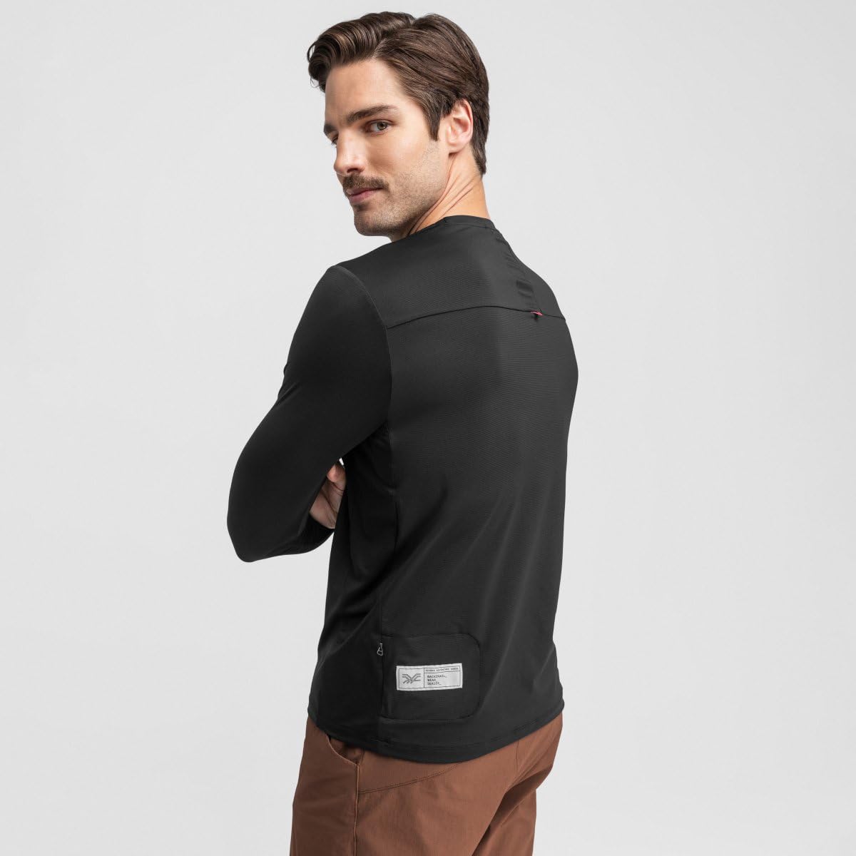 SIROKO Camiseta de Gravel Manga Larga Ciclismo Rubra Negro
