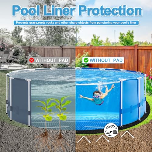 Niuyhe 18ft Pool Mats for Floor, 300G/M² Thicke Geotextile Material Pool Ground Pad, Precut Round Pool Liner Pad for Above Ground Bottom Protects and Extends The Life of Your Swimming Pool