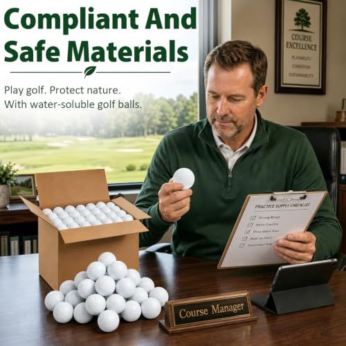 Teyva Daily 100 Pcs Biodegradable Water-Soluble Golf Balls Water-Soluble Golf Practice Balls Durable & Safe for Driving Range, Backyard Lake & Indoor Training by Teyva Daily - Image 6