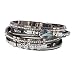 Produktbild Emibele Geschichteter Lederarmband, Böhmischer Stil Mehrschichtige Wickelarmbänder mit Magnetverschluss, Armband mit Abalone Element & Diamant für Damen Frauen & Mädchen  Schwarz