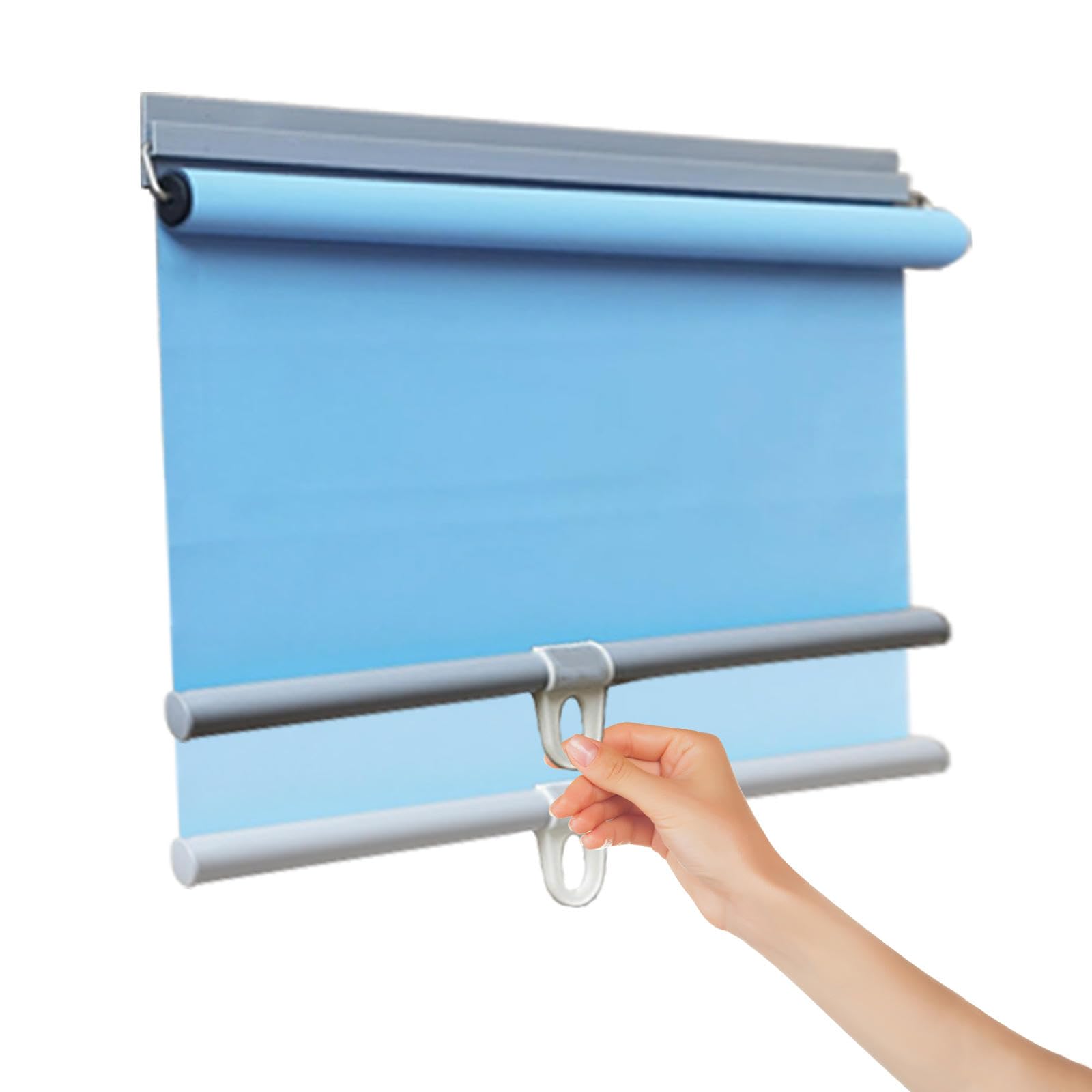 Tende a Rullo Oscuranti Temporanee,Tenda Avvolgibile Termiche 100%,Tende Senza Forare,Tende Oscuranti per Interni,Tenda a Rullo Retrattile per Camera Da Letto,L'asilo Nido,Blue-145x200cm(57.1x78.7in)