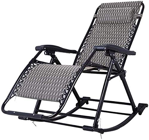 Chaise de jardin multifonctionnelle grise avec dossier inclinable et structure légère