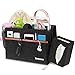 Betoores Bett Organizer, Betttasche zum Einhängen, Nachttisch Tasche Organizer mit Tissue Box und Wasserflasche für Home Wohnheim Sofa Schreibtisch - Dunkelgrau