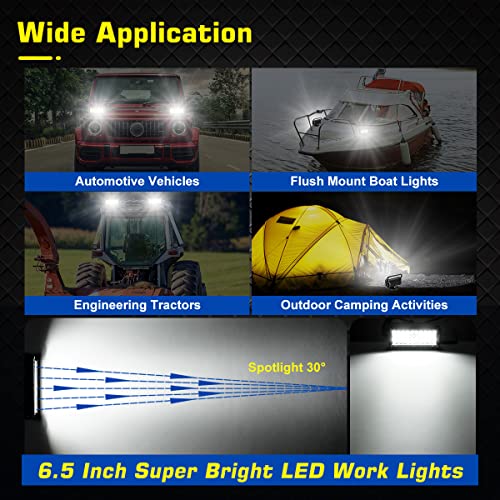 Wfpower Magnetic Led Work Light Bar, 48W Led Combo Beam Light Pod With Magnetic Base Mount, Portable Led Light Flood And Spot For Camping Car Suv Boat Bar Truck Driving Lamp Fog Lights #TOP6
