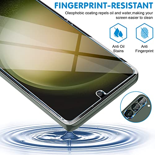 [3+3 Pack] Glass Screen Protector For Samsung Galaxy S23 Plus 5G, 9H Tempered Glass, Ultrasonic Fingerprint Compatible,Hd Clear Case Friendly #TOP5