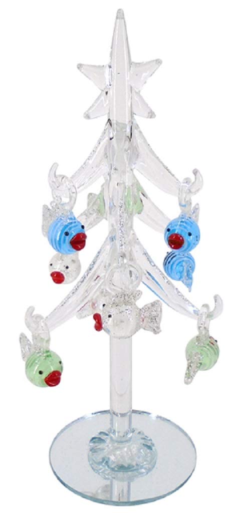 Chesapeake Bay68857 Glass Palm Christmas Tree with 9 Removable Tropical Fish Ornaments