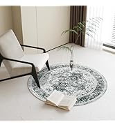 Round Rug for Living Room, 3Ft Round Washable Rug, Boho Small Circle Kitchen Area Rugs, Non Slip ...