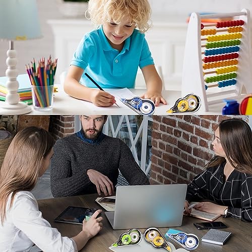 Lanjue 12 Stück Korrekturroller Maus, 5 mm x 12 m Korrekturmaus, Korrekturband Set Mini mit Schutzkappe Schreibwaren für Schüler Lehrer Büro Zuhause