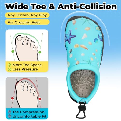 Image of Mishansha Kids Water Shoes Quick-Dry Wide Toe Box Non-Slip Barefoot Shoes Beach Pool Swim Shoes