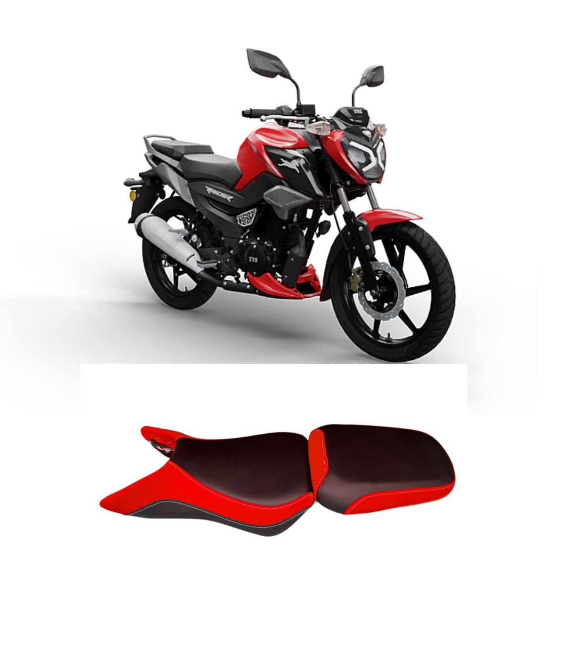 SANJEEB SEAT COVER,s TVS Raider 125 SEAT Cover (Red)
