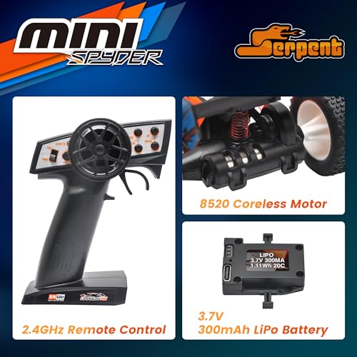 Image of Serpent 1 /24 Mini RC Off-Road Buggy RTR, 2.4GHz Remote Control Car with Gyro, All Terrain High Performance Vehicle Includes 1 Battery & USB Charging Cable