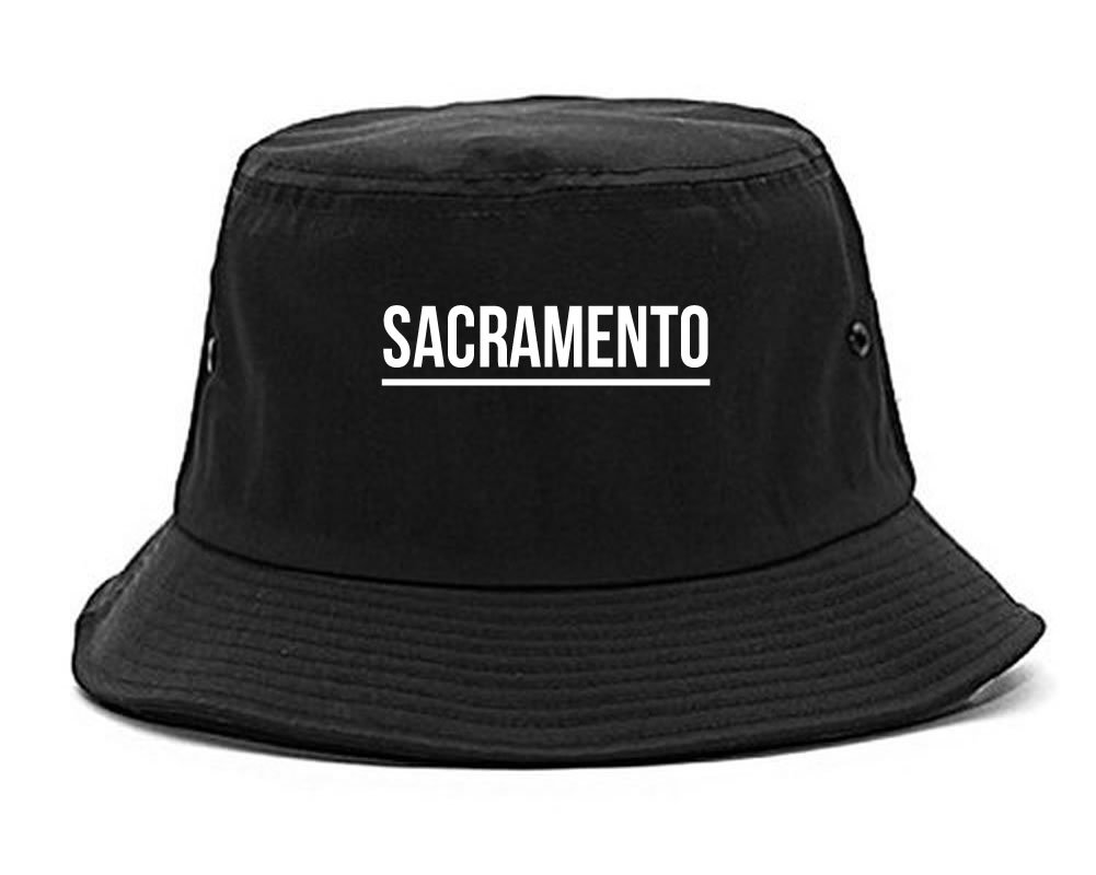 Kings Of NY City of Sacramento California Simple Underline Adult Unisex Bucket Hat Black