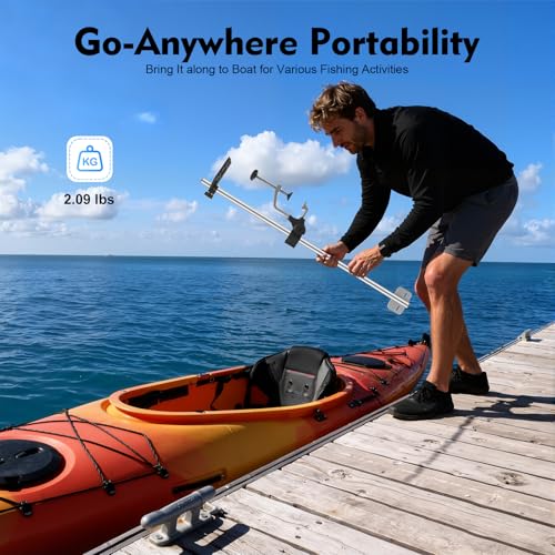 Image of Universal Portable Transducer Bracket, Adjustable 360 Rotating Fish Finder Mount