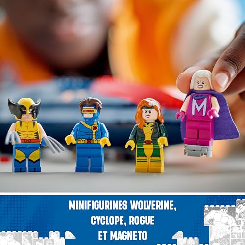 LEGO | Marvel Le X-Jet des X-Men, Jouet Avion, Construction de Chasseur avec Minifigurines de Super-Héros : Wolverine, Magneto, Cyclope et Rogue, Cadeau pour Garçons et Filles dès 8 Ans 76281
