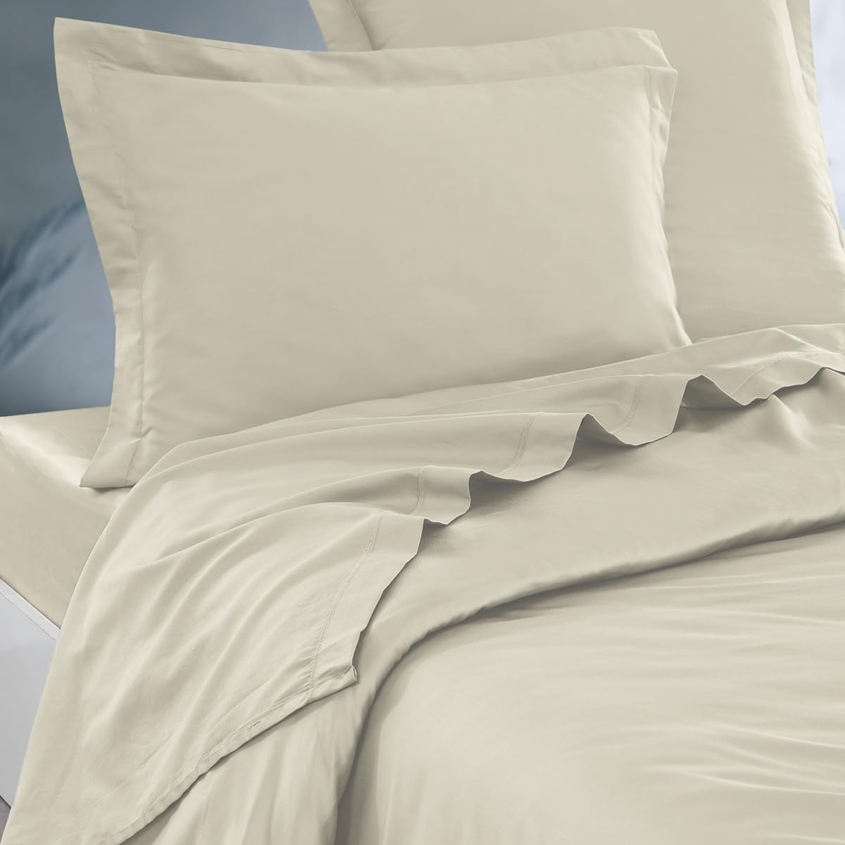 Sensei Maison - Drap Plat en Percale de Coton Soft Percale - 270x300 cm - Ficelle