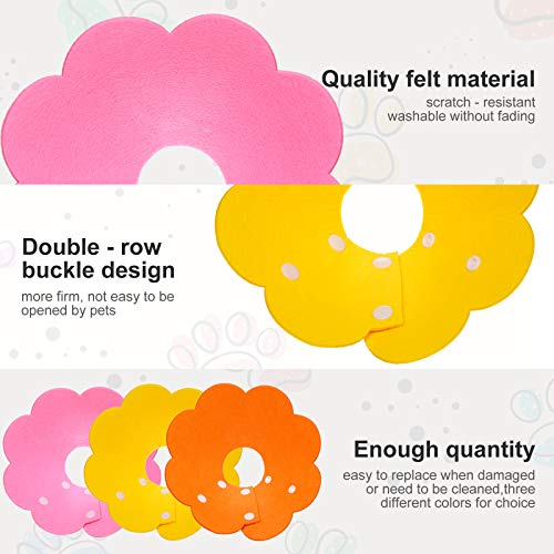 Trelaco 3 Pieces Cat Recovery Collar, Adjustable Cat Cone Collar For Kitten Cats, Sun Flower Neck Cat Cone Recovery Collar For Pet Kitten Cat Puppy Rabbit To Prevent From Biting Scratching (Medium) #TOP2