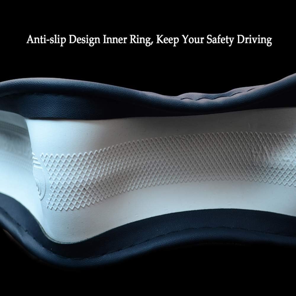 Leather Car Steering Wheel Cover for Lexus New TX 350 TX350 2024 2025, Soft Microfiber Car Steering Wheel Cover Protector 15 inch Breathable Anti-Slip Protector,Round Type-Colored Lines-1