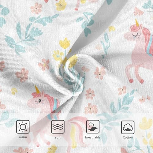 Wusikd Cute Unicorns Girls' Underwear Cotton Flower Girls Briefs Soft Toddler Underwear 2T3