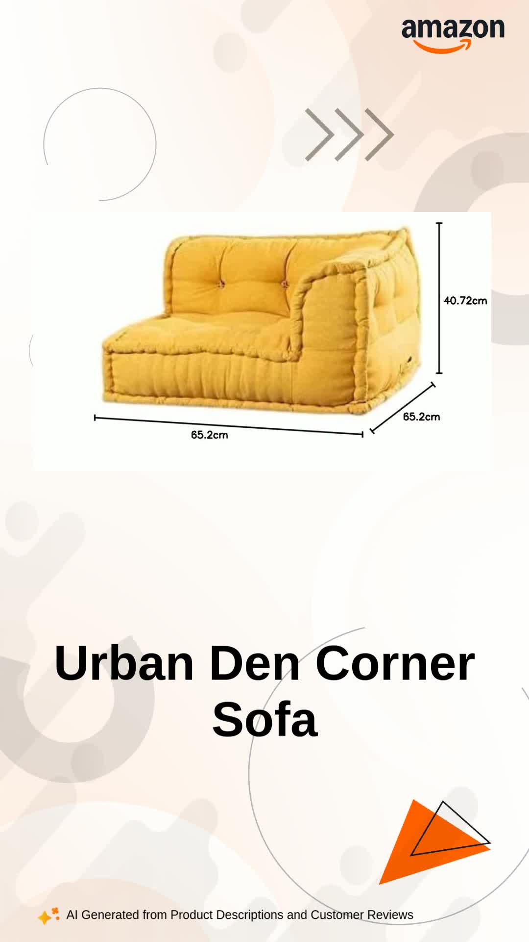 Urban Den Corner Sofa - Cotton White Yellow Lazy Sofa Pillow New