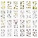 24 Sheets Scrapbooking Stickers, Johiux Different Pattern Stickers Flowers Vintage Stickers Plant Stickers for Scrapbook Diary, Photo Album etc.