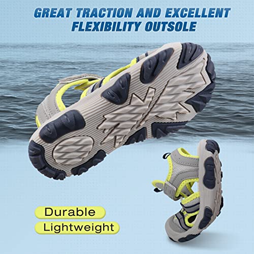 Image of UOVO Boys Sandals Kids Sandals Hiking Athletic Closed-Toe Beach Summer Sandals for Boys Quick-Drying