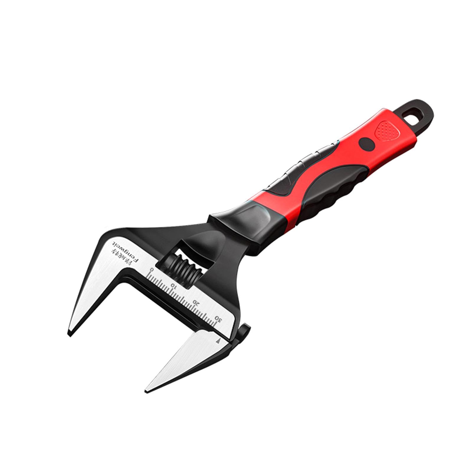 Skkwjege Black Red, 6 Inch Large Opening Wrench Adjustable Wrench For Home Repairs Appliances Washbasin 6Inch,