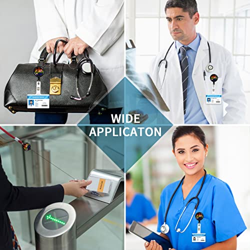 Rainbow Badge Reel Holder, Retractable Badge Holders With Swivel Clip, Nurse Badge Reel, Rib Cage Badge Clip Id Badge Holder, Badge Reels Retractable Cute For Student Teacher Nurses Doctor Office #TOP4