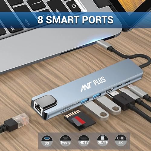 Image of Booster 801 Type-C to HDMI+SD /TF+USB3.0 * 2+PD*2+LAN(100) - Grey