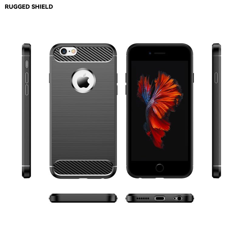 Image of Carbon Fibre Back Case Cover for iPhone 6 Plus, 6S Plus (Black)