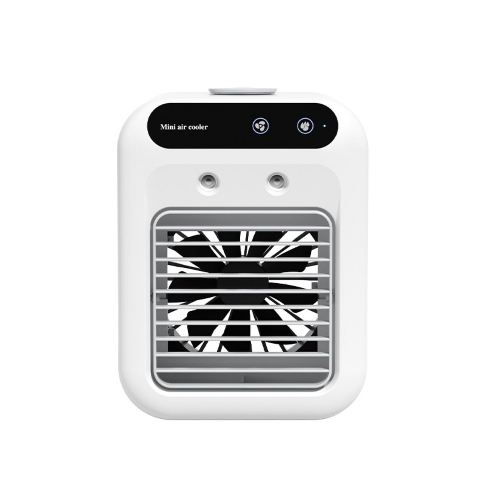 SECRET DESIRE Compact Mini Air Cooler Dual-Speed Speed Evaporative Air Cooler Safety Grille Mist Humidifier White, White-picture-28