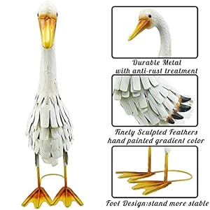 Metal duck garden statue outdoor duck decor yard art sculpture for home lawn backyard porch patio decoration  urban country home decor