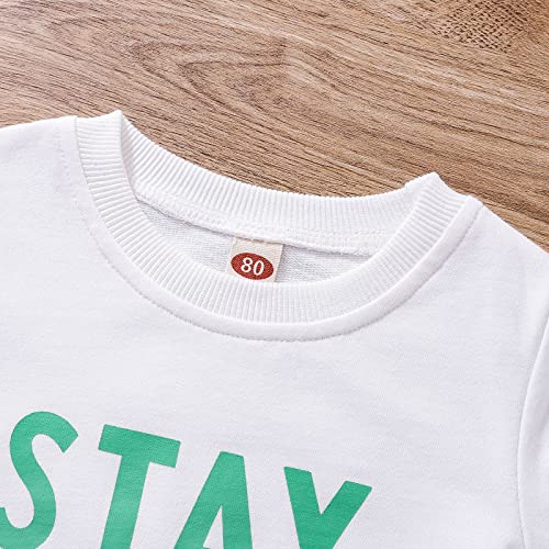 5t Sweatsuit Children's Christmas Printed Letters Tops Long Sleeve Fleece Pullover Solid Color Versatile Christmas Top 18 Month Boy Hoodie (White, 12-18 Months)2