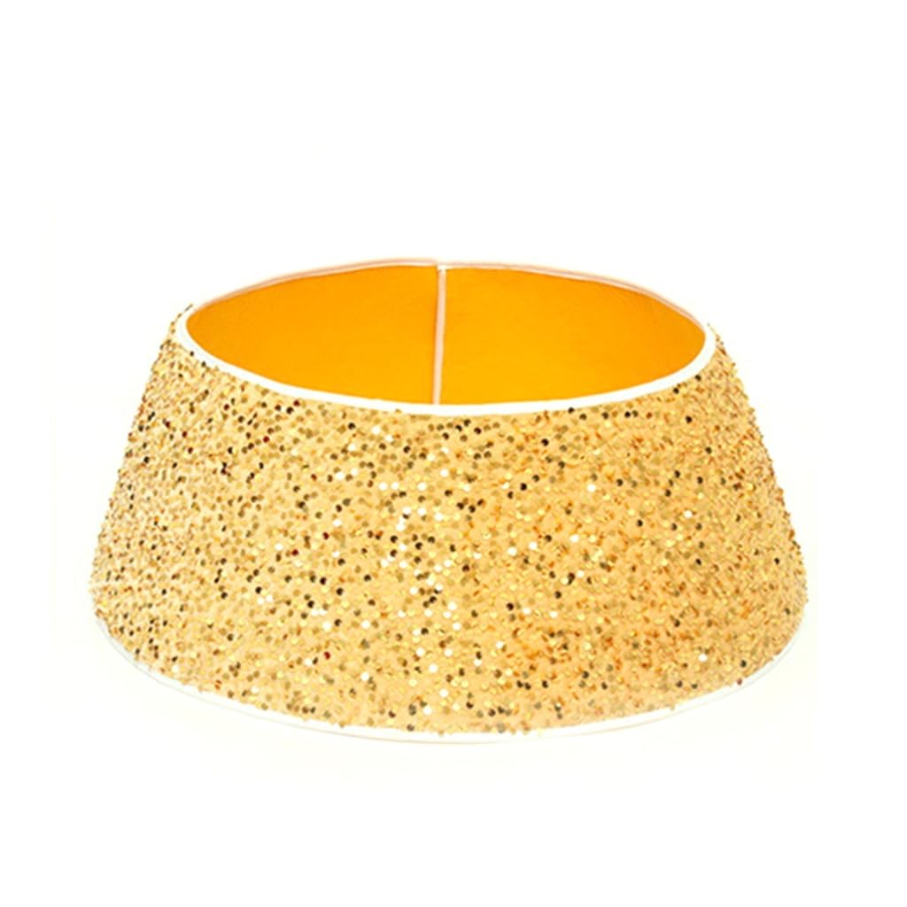 Housse de base de sapin de Noël à paillettes nains tapis de pied rouge