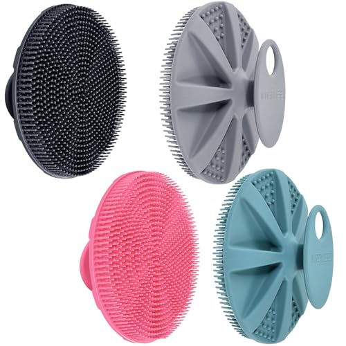 INNERNEED Food-Grade Soft Silicone Body Scrubber Shower Brush Gray | Handheld Cleansing Skin Brush Gentle Exfoliating and Lather Well Hygienic Bath Scrub for Women Men product thumbnail 11