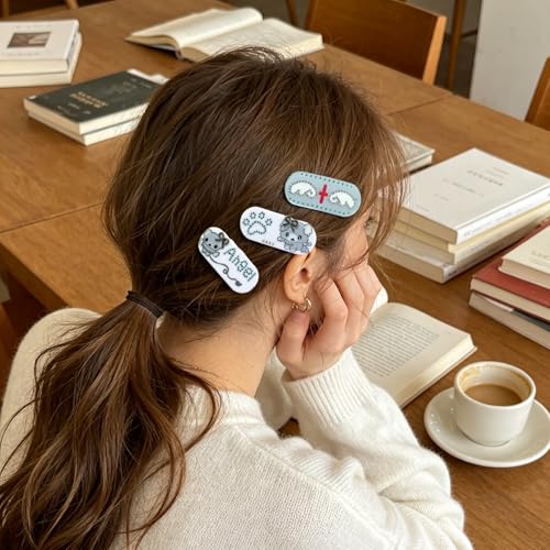 Y2K Kawaii Pinzas para el Cabello con Rhinestone, Lazo, Osito Ángel, Barrette Coquette Dreamcore Accesorios Estéticos para el Cabello miniatura 6